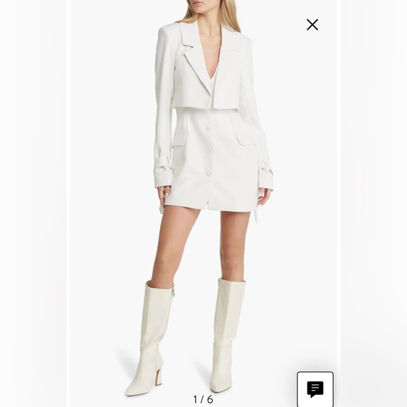 NWT For Love & Lemons Alysa Blazer Mini Dress / Ivory / Size Small - Picture 10 of 15